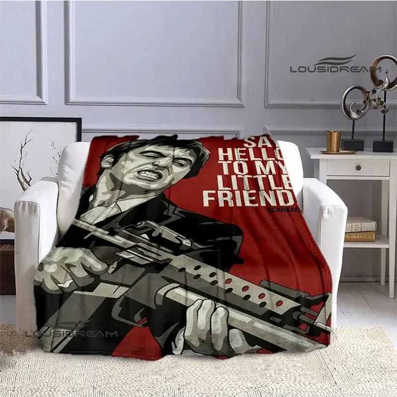 Classic Movie Scarface Blanket Flange Warm Blanket Soft and Comfortable Blanket Home Travel Blanket Bed Linings Birthday Gift