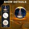 Christmas 3D Crystal Ball Night Lamp USB Santa Claus Engraved Glass Light Wooden Base Xmas Decor Gift for Home Office Desktop