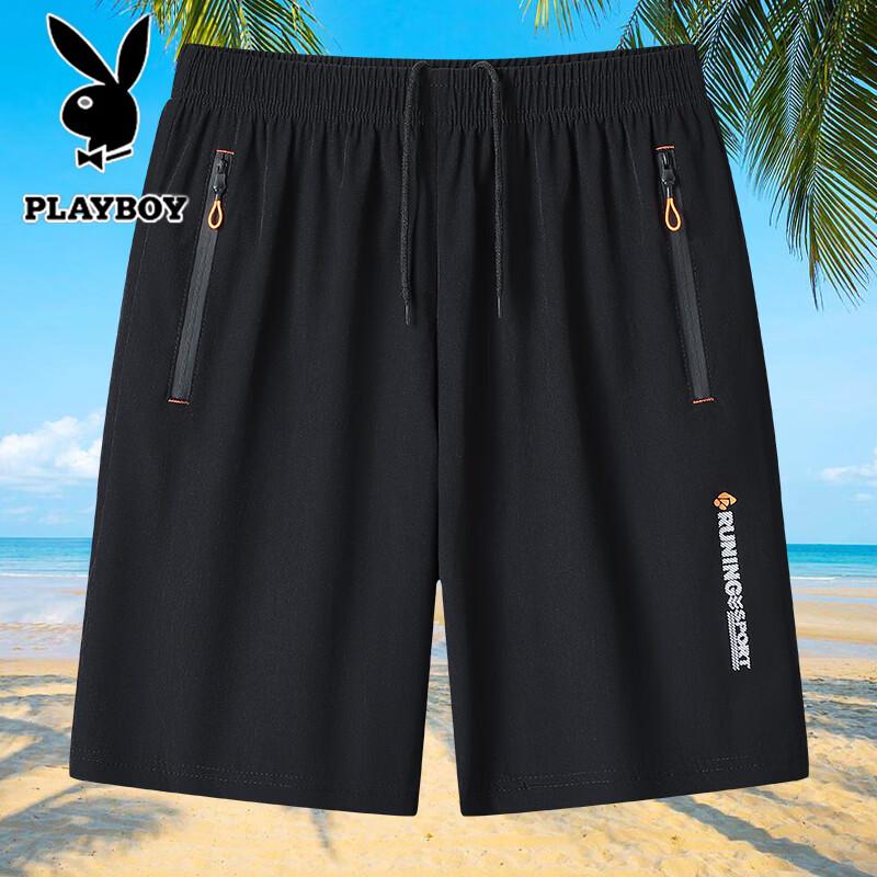 PLAYBOY Men s Quick-Dry Loose Beach Shorts 4XL