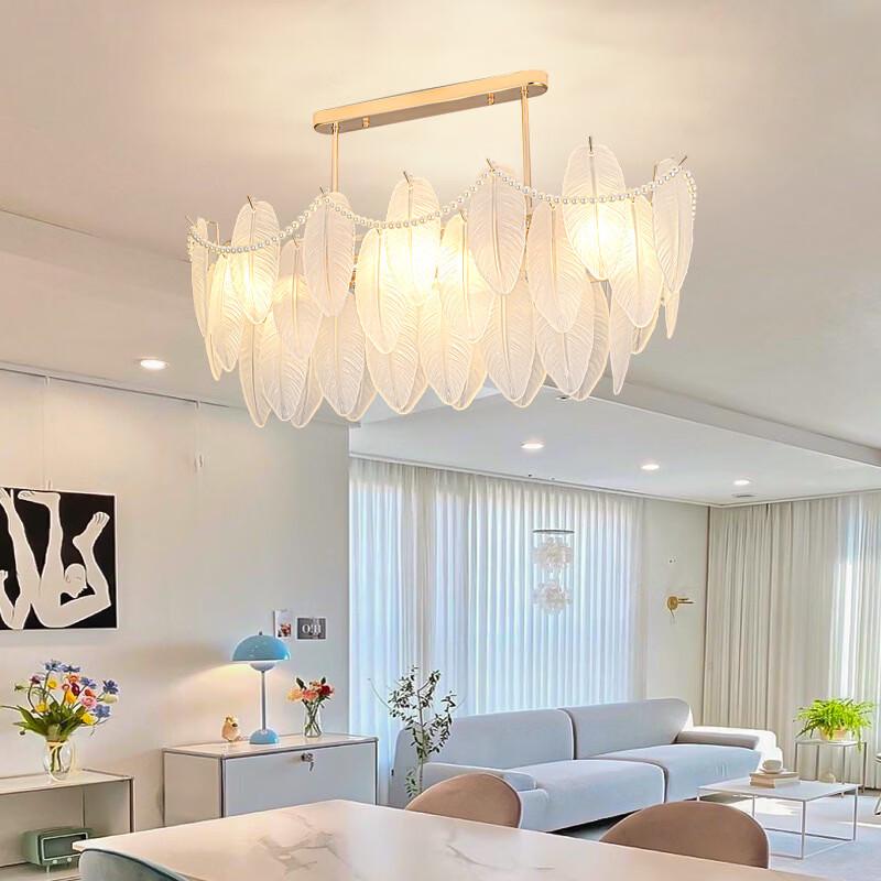 Oeny Feather Glass Bedroom Chandelier