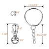 100PCS Lobster Clasp Hook and for Key Rings with Chain and for Keychain Crafts and Jewelry Making DIY Pendant Decor