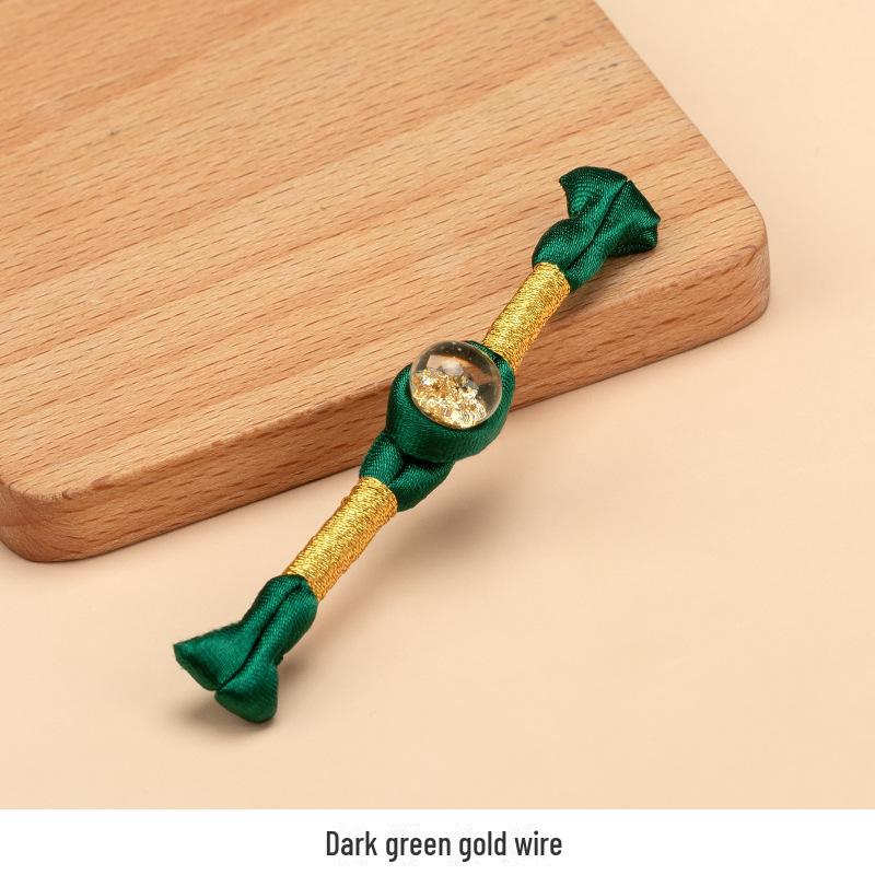 Hengmeihe Ręcznie Robiony Koralikowy Guzik Cheongsam ze Złotej Folii z Wykończeniem Złotą Nicią