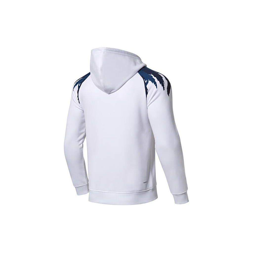 Li Ning Badminton Series Hooded Printed Letter Sweatshirt Men sweatshirt Standard-White AWDN943-1