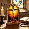 Exquisite Acrylic Table Centerpiece Catholic Statue Ornament, Tabletop Centerpiece, Freestanding Christian Unique Office Desk Accessories Religious