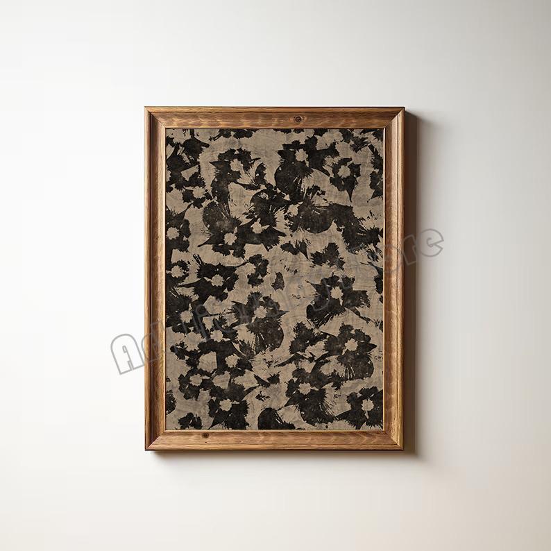 

Темный угрюмый ботанический абстрактный цветочный узор линия лист цветок постер холст картина настенное искусство картины скандинавский домашний декор комнаты 60x90cm No Framed