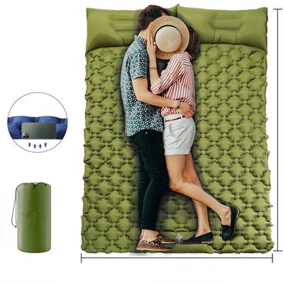 Two People Step On Inflatable Mattress Tent Sleeping Mat Outdoor Air Mattress