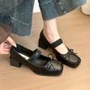 Fashion 2025 NEW Womens Shoes Bow-Knot Shallow Mouth Female Footwear Square Toe Leather Butterfly Ballerinas New On Heels
