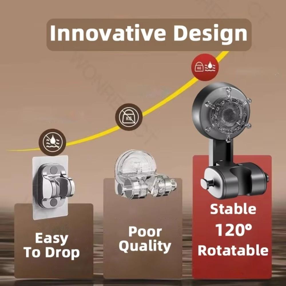 Removable Wall Mount Bracket 360° Adjustable Showerhead Holder Home Organization