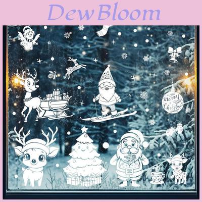 Christmas Static Cling Window Decals With White Christmas Tree For Holiday Decor