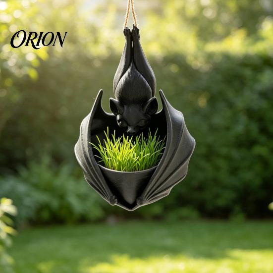 Decorative Plant Holder 3D Printed Hanging Bat Pot, Shaped Planter, Creative Halloween Succulents Pot for Plants Flowerpots, Gothic Indoor Outdoor