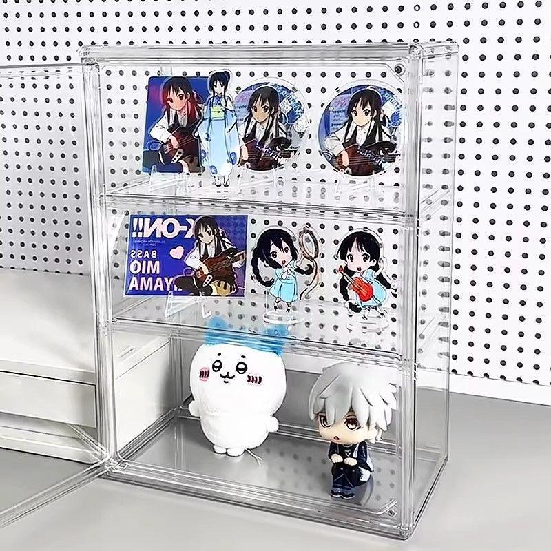 Multi-Layer Acrylic Display Case: Transparent Magnetic Storage for Figurines and Badges