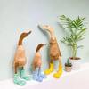 1 Pcs Yellow Rainshoe Duck Sculpture Crafts Ornament for Home Garden Decors Yard Cute Rain Boot Duck Simulation Duck Statue