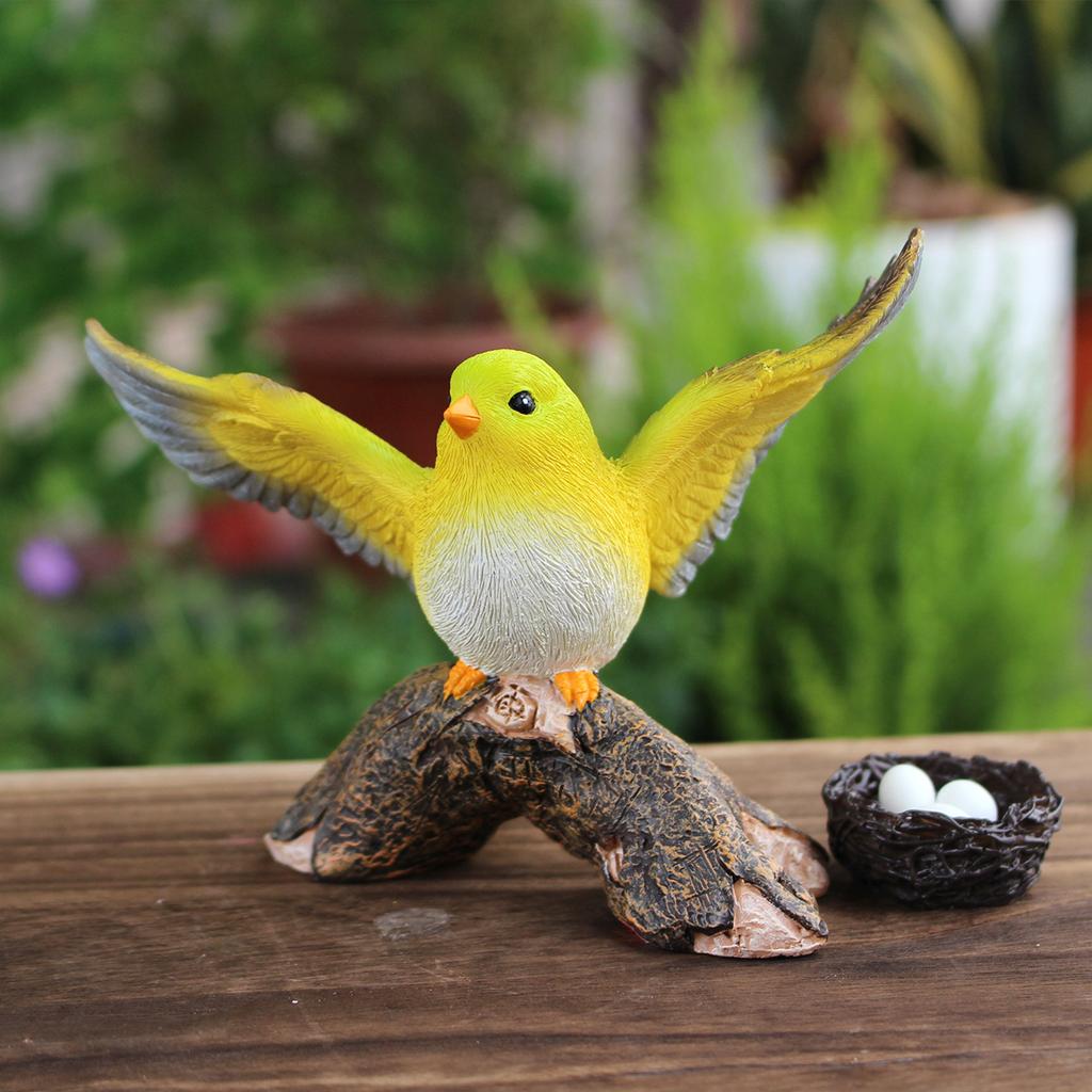 3pc Flower Fairy and Bird Crafts Ornaments, Creative Garden Decoration Bird Ornaments, Resin Crafts