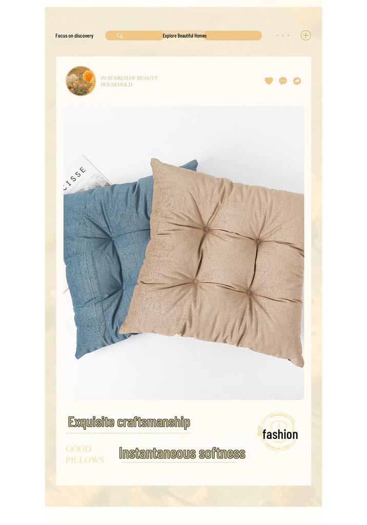 Washable 50x50 Cotton-Filled Chair Seat Cushion for Office, Classroom, or Dormitory