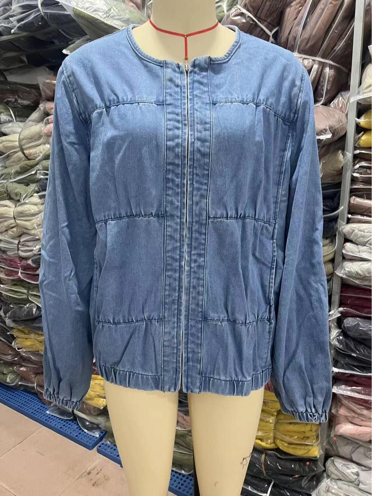 Women's European & American Patchwork Denim Cardigan - Spring/Fall 2025 Collection