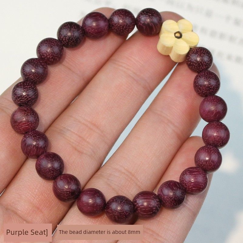 

Деревянный браслет из бусин Браслет Светящиеся бамбуковые бусины Браслет Женские Артистичные Освежающие Украшения Эбеновое дерево Фиолетовый Сандаловое дерево Гваяковое дерево Розовое дерево Violet 8mm [five petals]]