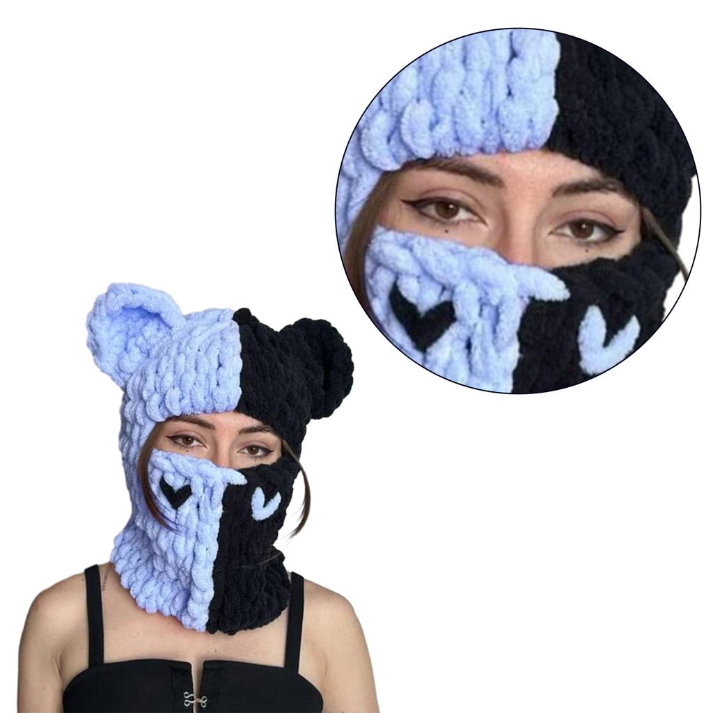 Knitted Full Face Ski Mask Winter Balaclava Face Cover for Outdoor Sports Novelty Knitting Beanie