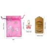6Set/Pack Gradient Design Butterfly Keychain Gift Set Brown Cards Party Gift Bag Organza Drawstring Bags Party Favor