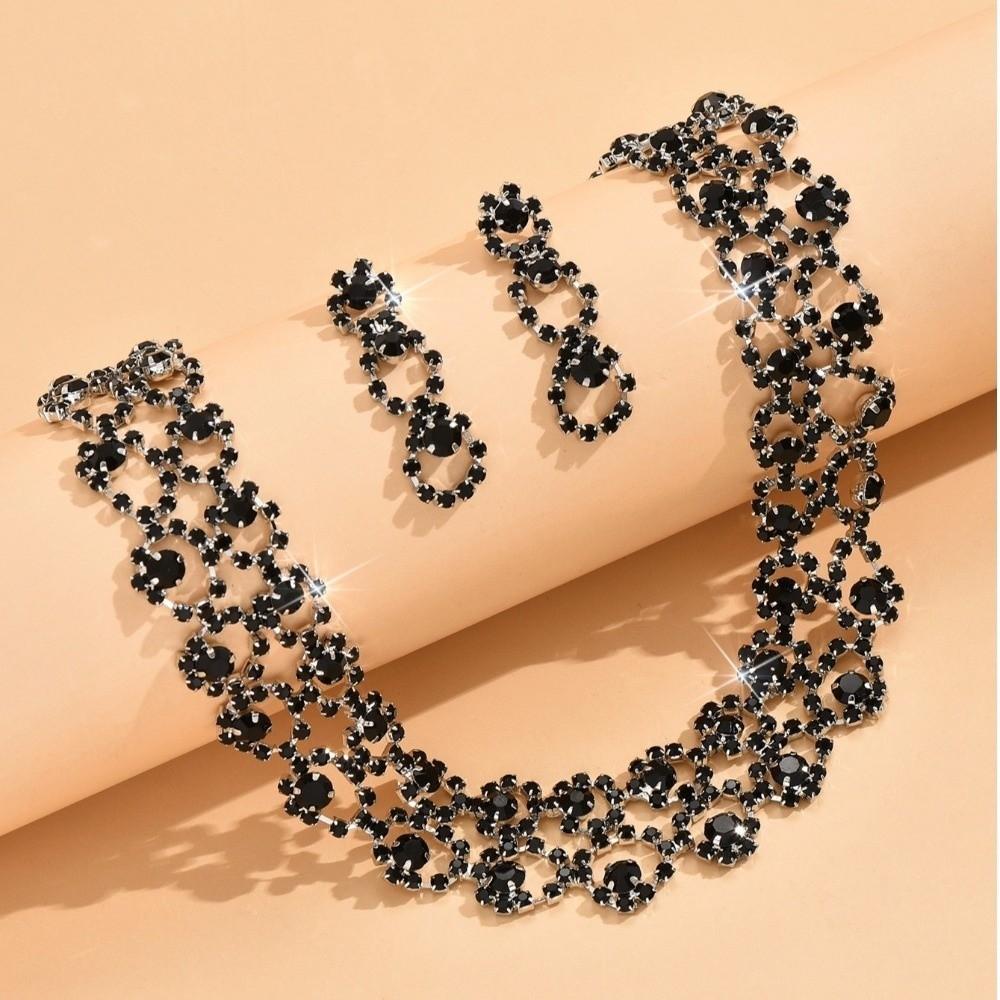 Luxury Necklace Earrings Set Choker Neck Chain Fashion Stud Earrings Gift Giving