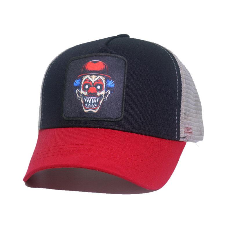 Trendy Fashionableable Clown Embroidery Stitched Baseball Cap For Men And Women, Backless Hip-Hop Hat, Summer Breathable Mesh Sun Gorras Unisex Str