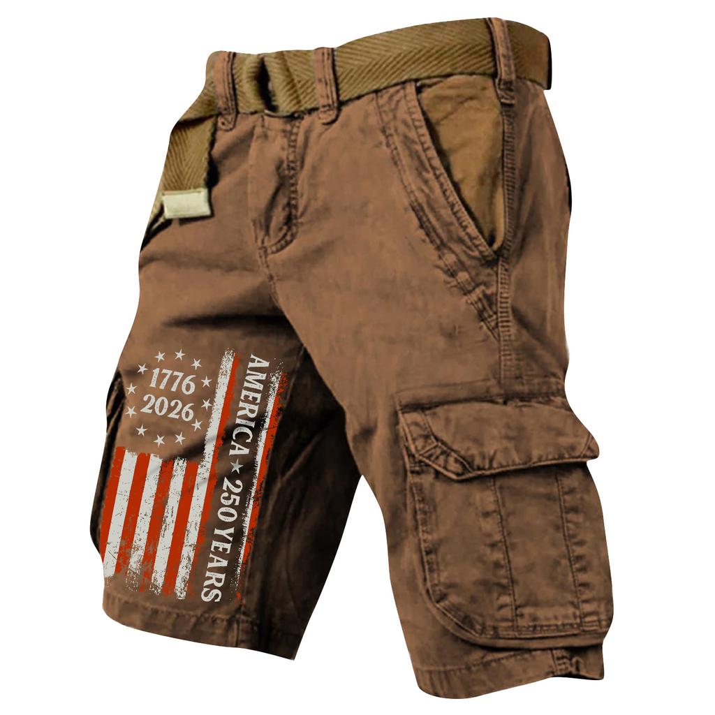 Pantaloncini Cargo Casual Stampati da Uomo per l'Estate con Tasche Multiple