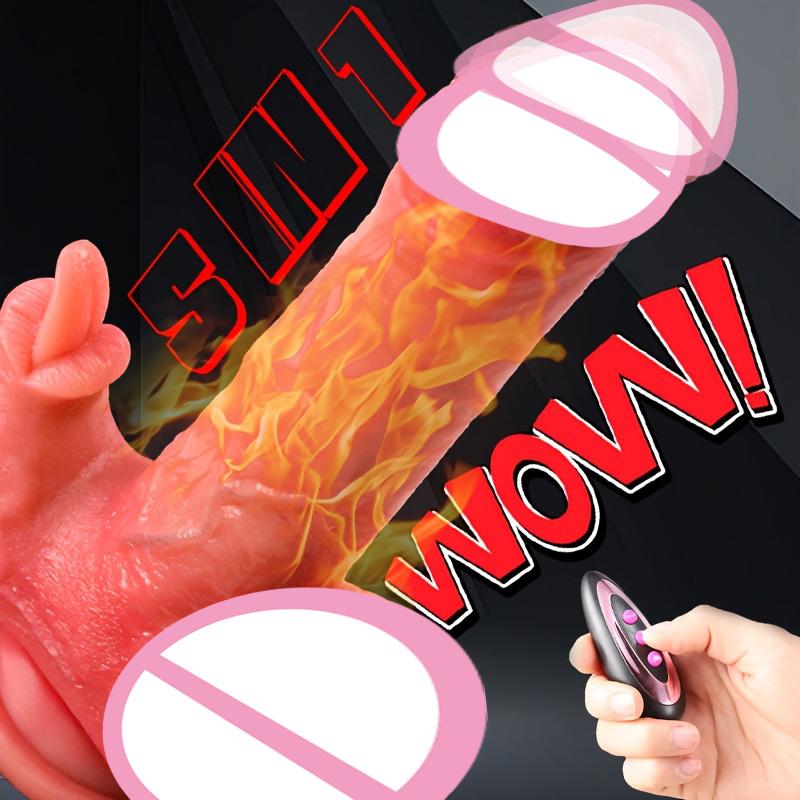 Realistic Dildo Telescopic Vibrator Heating Penis Female Vagina Male Anal Masturbation Vibrating Adult Dildos Sex Toys For Women