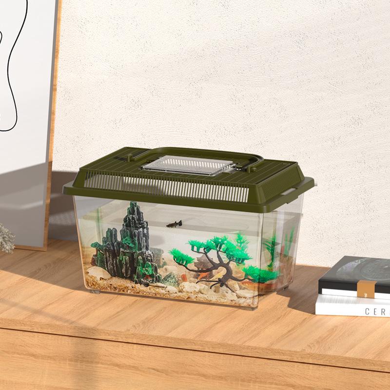 Portable Outdoor Fish & Turtle Tank: Small To Medium Breeding Box with Lid for Insects & Household Use