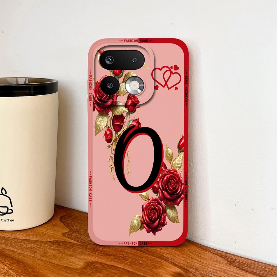 Phone Case For Realme 16 Pro Plus 5G Pretty Rose Letter Lightweight Funda For Realme 16Pro+ Anti Drop Soft Liquid Silicone Shell