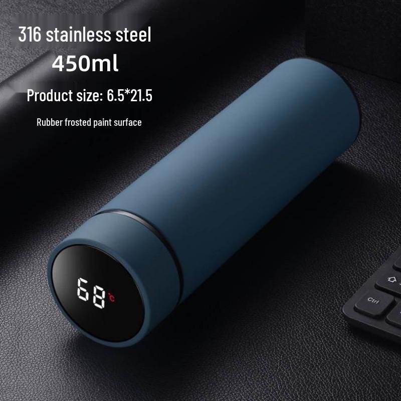 Custom Stainless Steel Thermos with Smart Temperature Display – Insulated Gift Cup 304