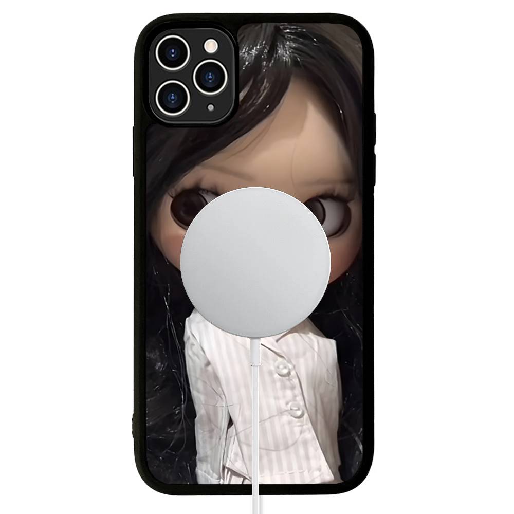 Dark Cute Girl Doll Art Magnetic Wireless Phone Case For IPhone 17 16 15 14 13 12 11 Pro Max Plus Mag Phone Cover