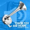 12V 126DB Car Universal Super Loud Air Horn Chrome Tracheal With Bracket For Car Truck Boat Motorcycle