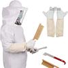 Combinaison d'apiculteur avec Gants en Peau de Mouton, Brosse à Abeilles, Ensemble Couteau Queue de Cochon & Veste