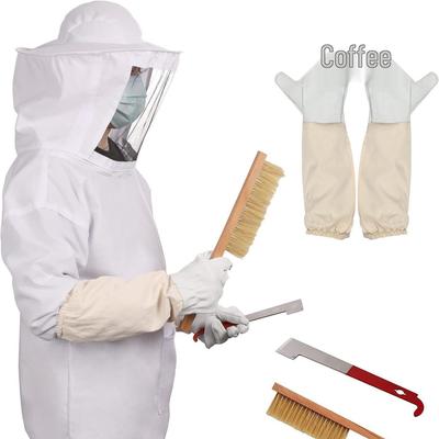 Fato de Apicultor com Luvas de Pele de Ovelha, Pincel para Abelhas, Conjunto de Faca de Rabo de Porco e Jaqueta