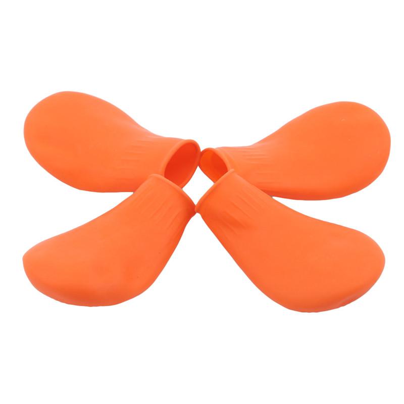4-teiliges Set Wasserdichte Pfotenschutz-Ballons Gummi-Regenstiefel Katzen-Socken Schuhwerk Anti-Rutsch Haustier Hundeschuhe Welpe