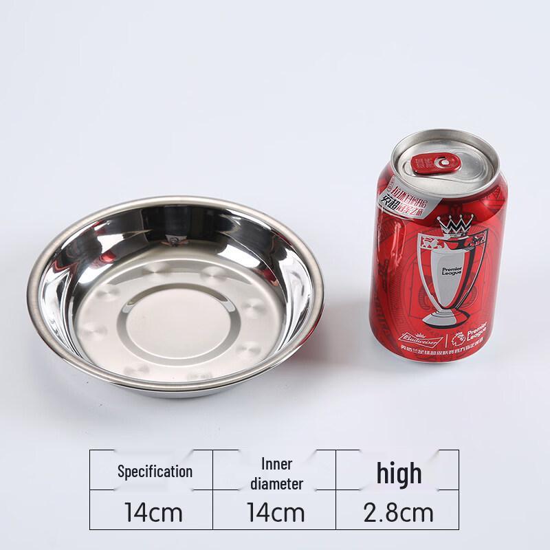 Ru Han 304 Stainless Steel 14cm Round Flat Dinner Plate Set (20-Pack)