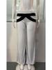 European & American Color Block Wide-Leg Women's Casual Long Pants