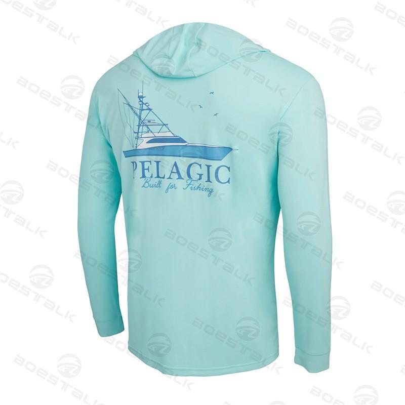 Mens Quick-Dry Breathable UV Protection Fishing Long Sleeve Hooded Shirt Summer Outdoor Sports Cycling Apparel