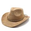 Wool Felt Cowboy Hat With Brim Sun Protection For Men Women Casual Wear
