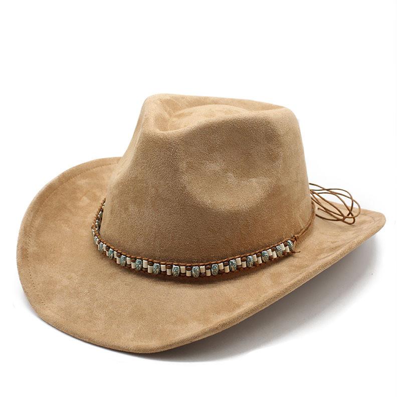 Wool Felt Cowboy Hat With Brim Sun Protection For Men Women Casual Wear
