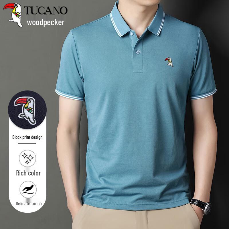 

TUCANO Men s Business Casual Short Sleeve Polo Shirt 4XL