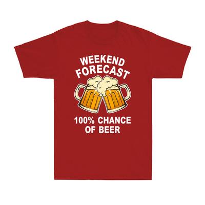 Weekend Forecast 100 Chance Of Beer Funny Beer Drinking Novelty Unisexs Tshirt