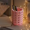 Heart-shaped Pen Holder 3D Printed Hollow Heart Holder, Aesthetic Stand, Girlish Smooth Finish Organizer Makeup Brush Multifunctional Storage