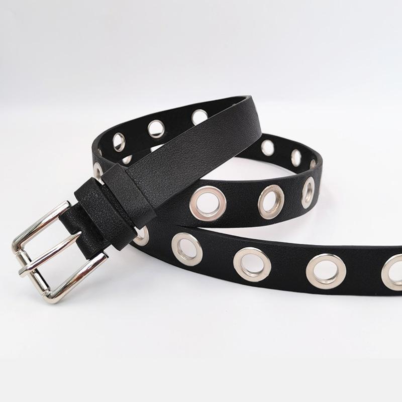 Punch-free Student Personality Atmospheric Eye Hardware Belt Women Jeans Decoration Pu Belt