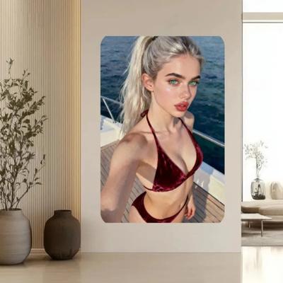 Vintage Pin-Up Girl Metall Wandkunst Retro Badeanzug Dekor für Zuhause Café Bar