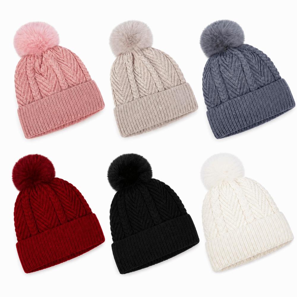 Thickened Knitted Hat Plush Mushroom Cap New Beanie Hats For Men and Women