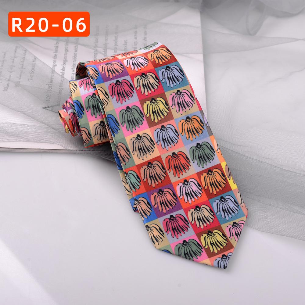 Retro Hong Kong Tie: Literary Casual Style with Animal & Floral Patterns for Men & Women
