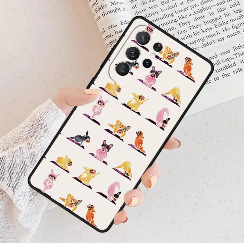 Watercolor French Bulldog Painting Phone Case For Samsung S25 S23 S30 S8 S21 S20 FE S24 S22 Note 10 20 Plus lite Ultra