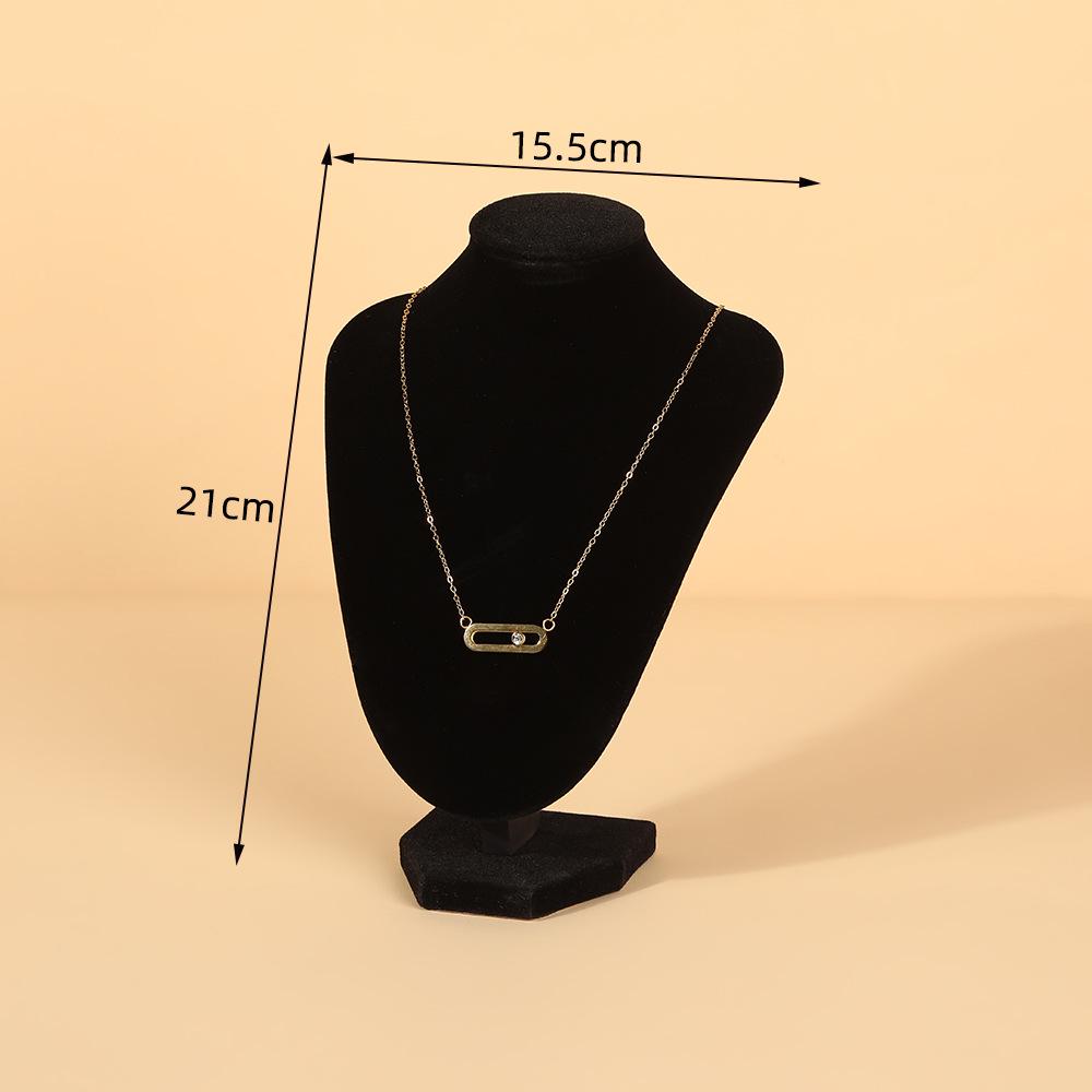 High-End Black Velvet V-Shaped Necklace Display Stand