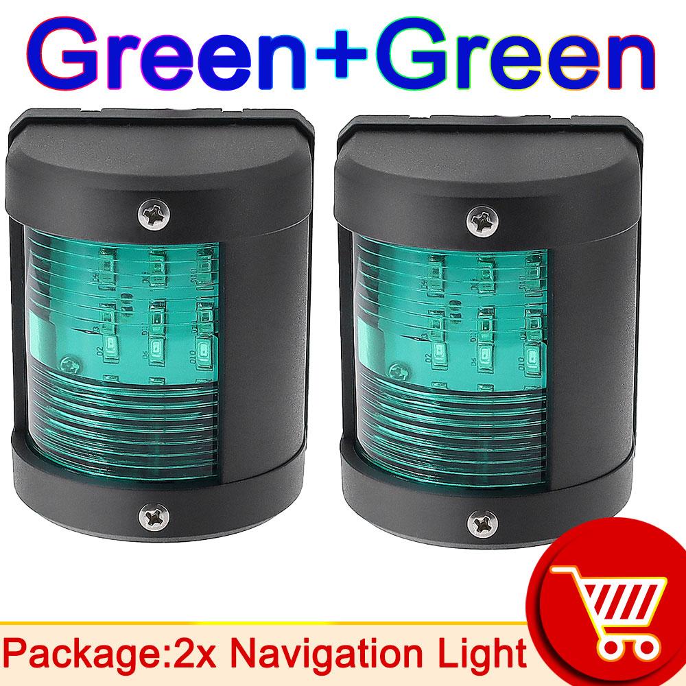 AD 1/2Pcs Red Green Navigation Light For Marine Boat Yacht Motorboat Fishing LED Lights Waterproof Side Marker Signal Lamp