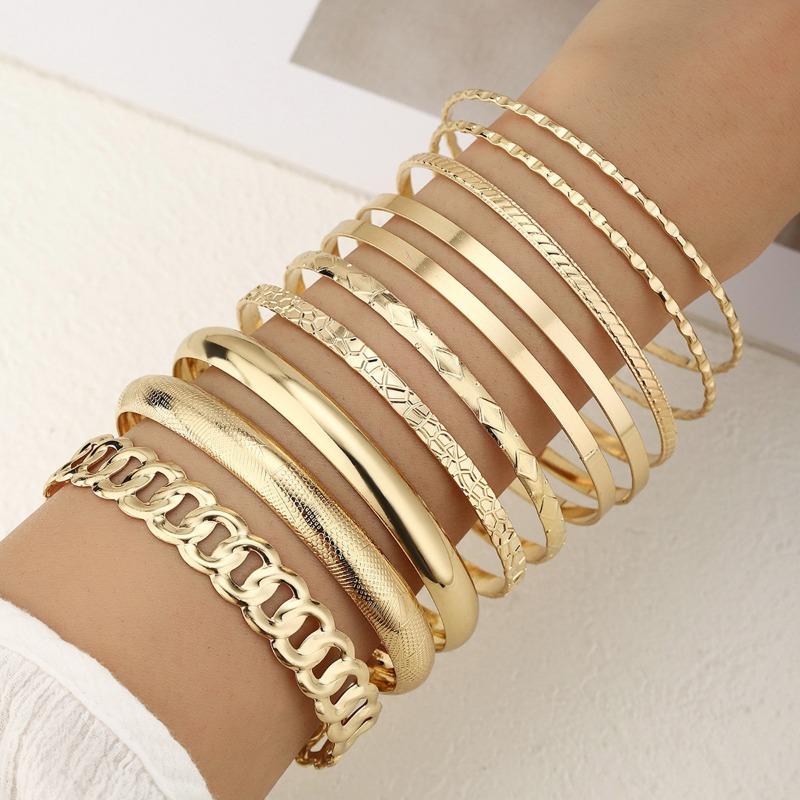 Jewelry, Rhombus Twist Glossy Bracelet Set, Irregular Punk Bracelet Set